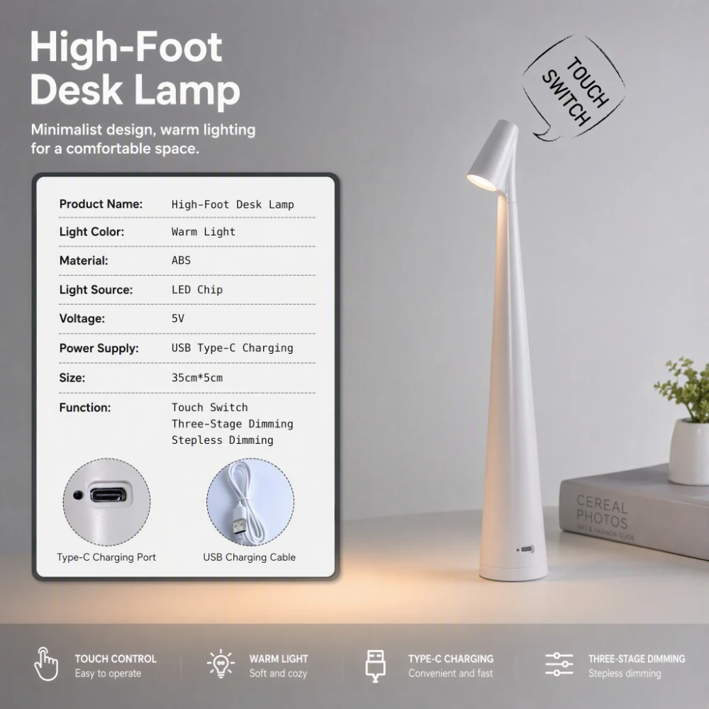โคมไฟตั้งโต๊ะ LED ชาร์จ USB โค - Desk Setup Minimalist บทวิจารณ์และราคา