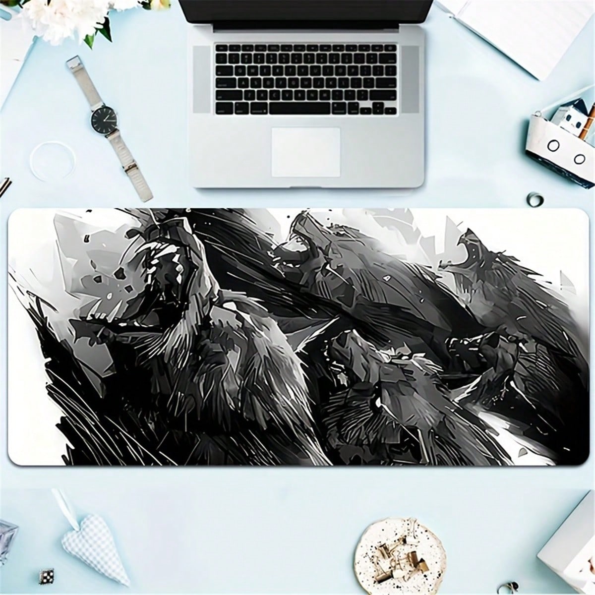 แผ่นรองโต๊ะเกมมิ่งลายหมาป่าขนา - Desk Setup Pc And Laptop บทวิจารณ์และราคา