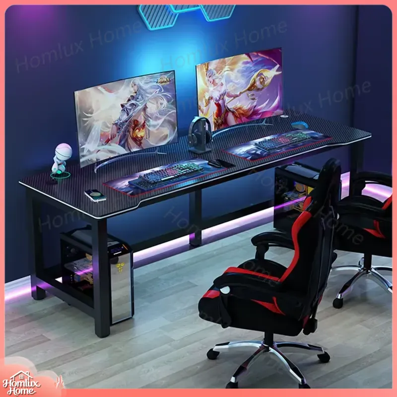 โต๊ะเกมมิ่งลายคาร์บอนไฟเบอร์สี - Desk Setup L Shaped บทวิจารณ์และราคา