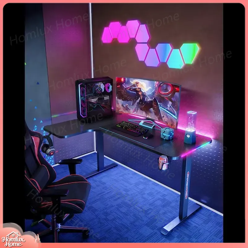 โต๊ะเกมมิ่งรูปตัว L ขนาดใหญ่ ไ - Desk Setup L Shaped บทวิจารณ์และราคา