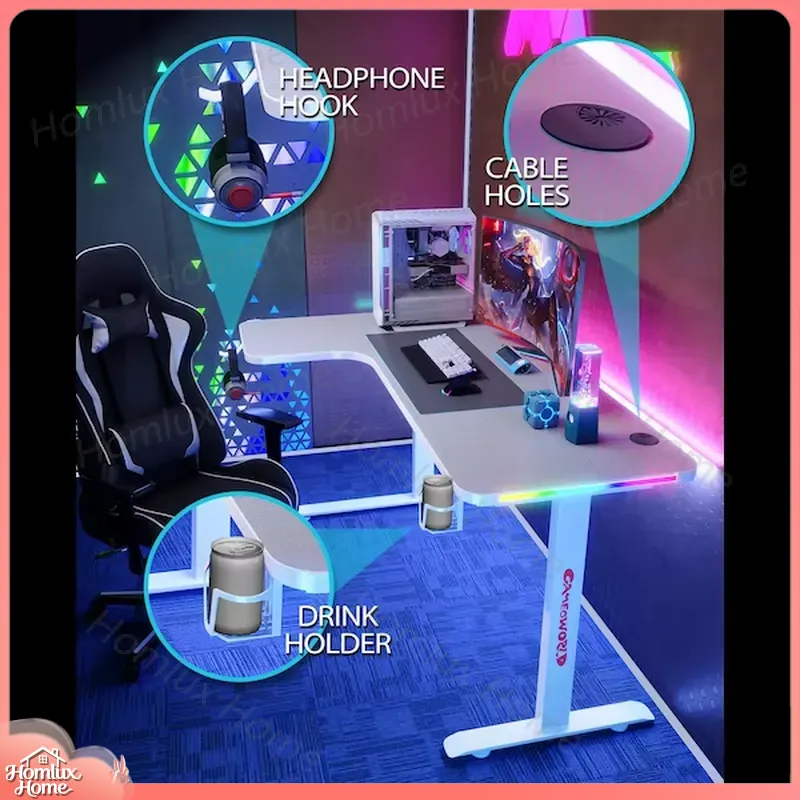 โต๊ะเกมมิ่งรูปตัว L ขนาดใหญ่ ไ - Desk Setup L Shaped บทวิจารณ์และราคา