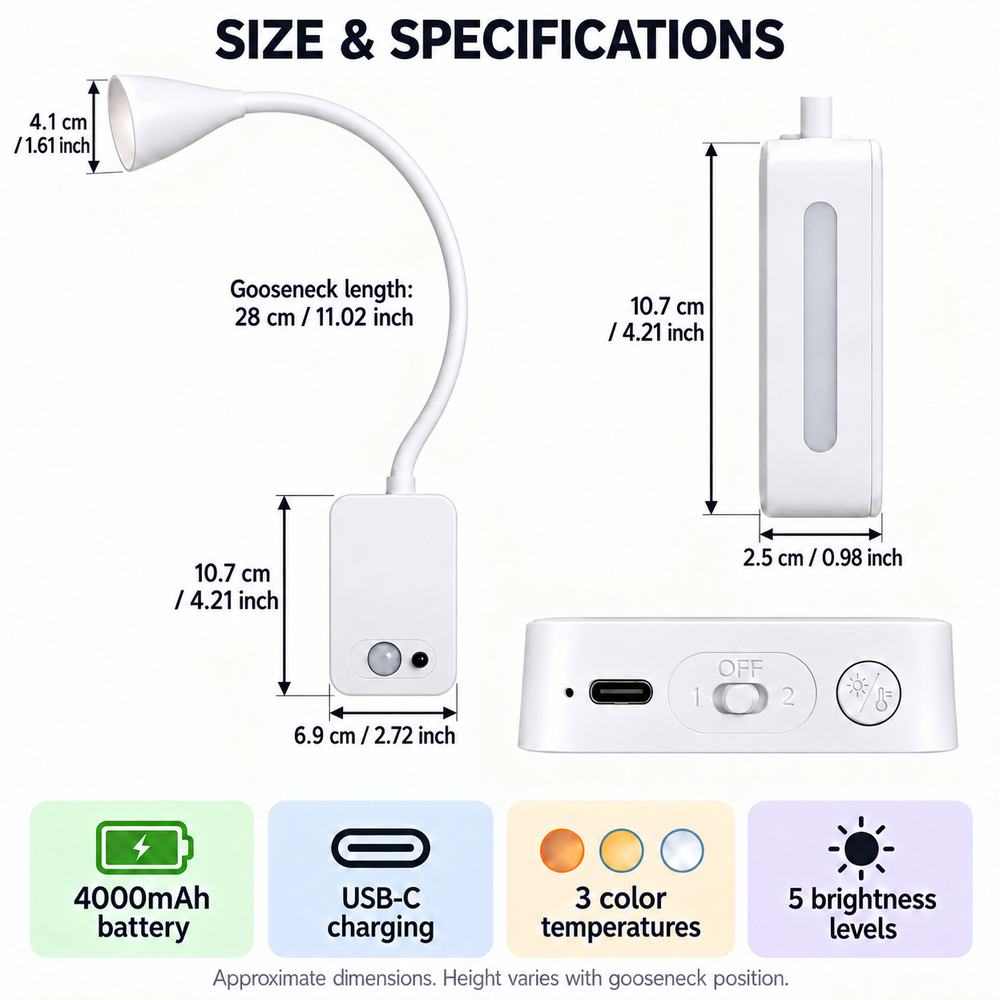 ไฟอ่านหนังสือ LED แบบชาร์จไฟได - Desk Setup Lamp บทวิจารณ์และราคา